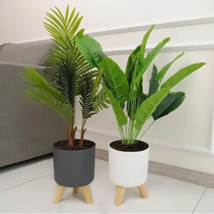 Pot de fleurs auto-arrosant sur pieds <span class=keywords><strong>en</strong></span> bois, pot de fleurs sur pied, conteneur <span class=keywords><strong>en</strong></span> plastique, pot à bonsaï, décorations pour la maison, intérieur - Product Image 6