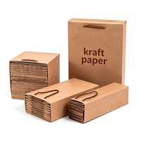 Sacs cadeaux de luxe en papier kraft brun épais avec poignées en corde, impression personnalisée, sacs de transport robustes pour l'emballage du thé, du café et du vin