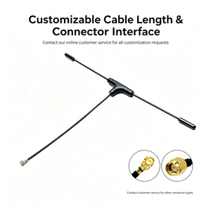 <span class=keywords><strong>Antena</strong></span> Dipolo <span class=keywords><strong>Omnidireccional</strong></span> Mini FPV Profesional de Alta Ganancia 433MHz-5.8GHz Tipo T con Conector UFL para Receptor de Dron FPV UAV - Product Image 2