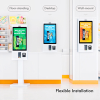Kiosque de commande automatique sur pied, écran tactile Full HD 32 pouces, imprimante thermique 80 mm, lecteur de code QR, affichage numérique