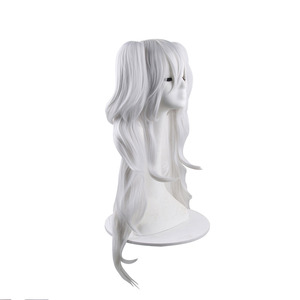 Azur Lane Vampire argent blanc Cosplay perruque Double queue de cheval avec tigres bouche Clip Anime Costume cheveux pour visage réduisant le corps - Product Image 2