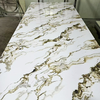 Panneau mural PVC brillant effet marbre UV, panneau UV haute brillance, décoration intérieure moderne de luxe pour villa, salon, fournisseur chinois
