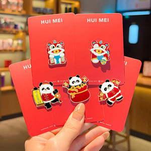 เข็มกลัดสิงโตแพนด้ายักษ์รูปม้าเพื่อความสำเร็จสไตล์จีนของขวัญตราสัญลักษณ์ประจำชาติ - Product Image 2