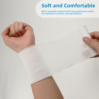 Pansement en gaze respirante roulé de 4 pouces par 4 yards, consommables médicaux, bandage en gaze PBT avec ruban adhésif
