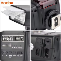Flash pour appareil photo Godox TT520II d'origine avec signal sans fil 433 MHz intégré et déclencheur à distance pour Canon Nikon Sony Fuji