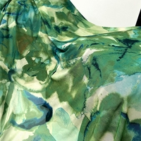 Tissu en maille respirante 91% polyester 9% élasthanne, imprimé numérique personnalisé vert, maille Power Net 120 g/m² pour robe