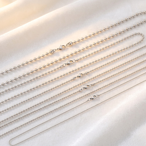 Collier tendance en chaîne à billes polies en acier inoxydable 316L, résistant au ternissement, étanche, empilable, pour hommes et femmes - Product Image 1