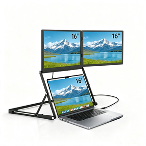 Écrans de jeu portables pour ordinateur portable, 16 pouces QHD, double moniteur, extension d'écran pour ordinateur portable, plusieurs écrans, accessoires pour ordinateur portable avec support de type stand. - Product Image 1