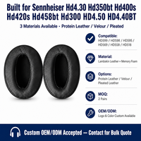 Pengganti EarPad Kulit Domba dengan Busa Memori untuk Sennheiser Hd4.30 Hd350bt Hd400s Hd420s Hd458bt Hd300 HD4.50 HD4.40BT