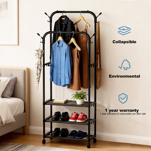 <span class=keywords><strong>Armario</strong></span> de tela moderno para dormitorio, plegable, <span class=keywords><strong>extensible</strong></span>, portátil, con puerta y estantes, resistente, para uso en hoteles, fácil de montar - Product Image 3