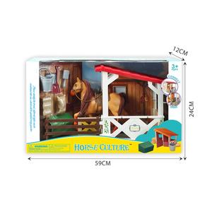 Set di giochi di figure di stalla di cavalli Set di giocattoli con stalla di cavallo con recinzione per bambini giocattoli di animali da fattoria - Product Image 6