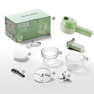 Mini Hachoir Électrique Multifonctionnel en Plastique pour Légumes, Hachoir Manuel, Presse-Ail avec Lames en Acier Inoxydable et Récipient – Vente en Gros - Product Image 6