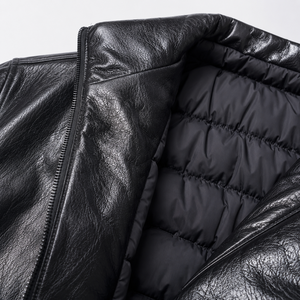 Women's Black Faux Leather Bomber Jacket With Fur Trim Zipper Closure <b>Winter</b> <b>Coat</b> Short Length <b>Thick</b> Quilted Design - Product Image 6