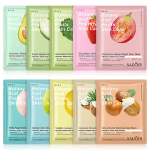 Atacado Coreano Beleza Máscara Facial Atacado Private Label Hidratante Natural Cuidados Com A Pele Fruta Máscara Facial Folha Máscara Facial