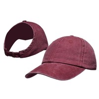 Casquette de baseball unisexe personnalisée avec logo, effet délavé, respirante et imperméable, à dos croisé, style queue de cheval classique, pour le hip-hop et les activités de plein air