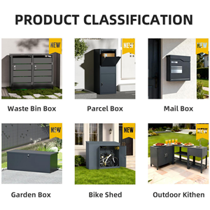 Outdoor Trash Can Enclosure <strong>Garden</strong> Furniture Outdoor Garbage Can Box UV-resistant Wheelie <strong>Bin</strong> <strong>Storage</strong> with Planter Roof - Product Image 6