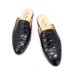 2026 <b>Men</b> Party Dress Shoes Loafer Genuine Leather Slippers Wear Wedding Fashion Trend Half Slippers Summer <b>Men's</b> Shoes - Product Image 2