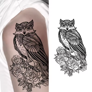 All'ingrosso figure animali egittiche a prova di acqua Non tossiche a braccio pieno falso adesivo del tatuaggio nero temporaneo adesivo del tatuaggio - Product Image 4