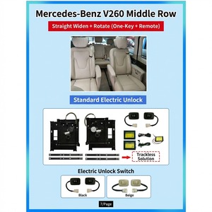 Kit de modification électrique sans rail pour siège central <span class=keywords><strong>Mercedes</strong></span> V-Class V260, avec rotation et élargissement, déverrouillage à distance par une seule touche - Product Image 4