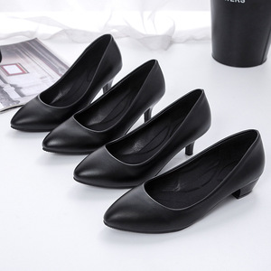 รองเท้าส้นสูงทรงส้นเข็มแบบมืออาชีพ สีดำ หนังแท้ เหมาะสำหรับทำงานและทุกโอกาสสำหรับผู้หญิง - Product Image 3