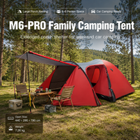 Tente de camping Oxford ultra-légère 4 saisons pour 2 personnes, double couche, imperméable 2000-3000 mm, facile à transporter, avec poteaux en aluminium et moustiquaire intégrée