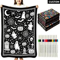 Couverture Polaire Sherpa Lavable Personnalisable en Gros, Kit de Bricolage Portable pour Halloween, Cadeau de Noël, OEM
