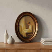 Marco de Fotos Rectangular de Plástico, Estilo Europeo Retro Clásico, Ligero, Vintage, Minimalista, Color Madera, para el Hogar
