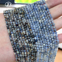 Perles de Kyanite Naturelle Facettées Grade 5A, 3mm, Couleurs Bleues Multiples, Coupe Diamant, pour la Fabrication de Bijoux, Vente en Gros