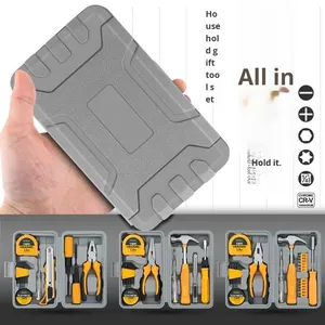 Bộ dụng cụ sửa chữa nhà cửa hoàn chỉnh, hộp dụng cụ gia đình hàng ngày, cờ lê lục giác, tua vít, kìm, dụng cụ cầm tay, hộp đựng cứng bằng carbon - Product Image 3