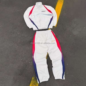 Men Two Piece Jogger Sets Zipper Windbreaker Jacket and Nylon Track <b>Pants</b> Set Custom Casual Comfort Nylon Tracksuit Manufacturer - Product Image 1