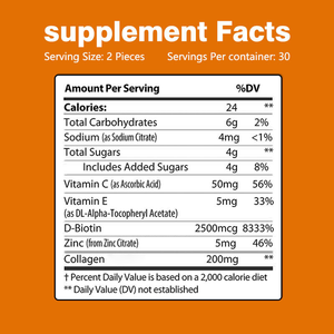 Vente en gros d'usine OEM de bonbons au collagène extra forts bienfaits beauté pour les cheveux, la peau et les ongles avec des bonbons vitaminés - Product Image 2