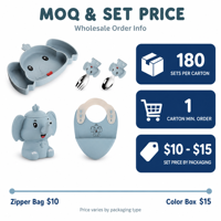 Éléphant en silicone ensemble d'alimentation pour bébé tasse à bec de qualité alimentaire sans BPA bol d'aspiration assiette cuillère enfant en bas âge sevrage tasse d'entraînement vaisselle