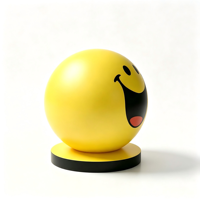Sculpture en résine visage souriant de dessin animé, ornement artistique mignon, taille et forme personnalisées, pour décoration extérieure, jardin, table intérieure, parc, hôtel