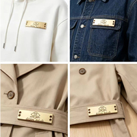 Etiquetas de Metal Personalizadas con Logotipo Grabado, Diseño Moderno, para Ropa, Venta al Por Mayor