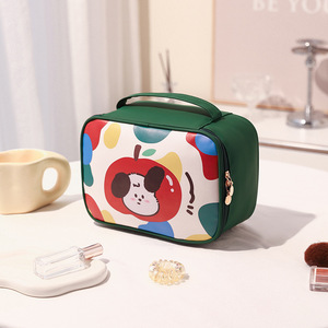 Boîte à cosmétiques imprimée avec une citation inspirante - Trousse de maquillage de voyage à motifs color block, à carreaux et à fruits - Product Image 5