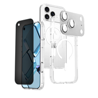 Coque de téléphone OEM 3-en-1 anti-espion 9H avec protection d'écran en verre trempé et film de protection d'objectif d'appareil photo pour iPhone 17 18 Pro Max