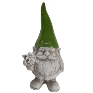 Gnome Vintage Kustom Duduk Di Siput dan Patung Kurcaci Taman Patung Kura-kura