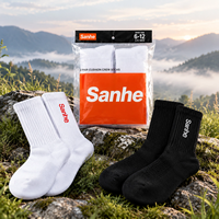 Chaussettes de sport personnalisées pour usage quotidien, chaussettes de sport pour jeunes hommes, chaussettes en tricot pour l'hiver, course à pied, basketball, lot de 2 paires