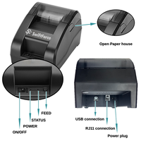 Printer Thermal 58mm Kecepatan Tinggi USB WIFI untuk Kasir POS Supermarket, Restoran, Pabrik
