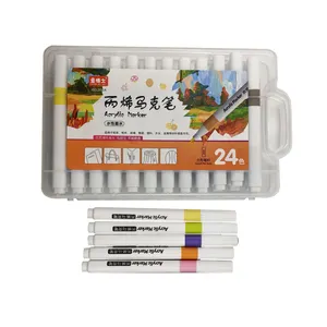 Promotional 12/24/36 Colors Permanent Acrylic Paint Pens Non Toxic Water-based Acrylic Paint Markers sets for kids DIY