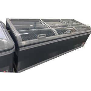 Grandi finestre trasparenti frigo commerciale isola freezer supermercato refrigerazione - Product Image 1