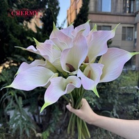 Fleur artificielle Calla Lily sur tige unique en EVA de haute qualité, idéale pour les arrangements de table et d'allée de réception de mariage