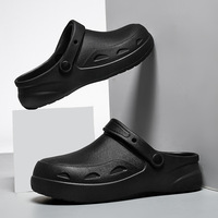 Chaussures de chef pour hommes, antidérapantes, imperméables, résistantes à l'huile, durables, respirantes, légères, style à enfiler, avec embout large en EVA