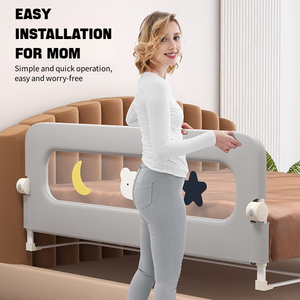 Nhà cung cấp có thể dễ dàng cài đặt lan can giường an toàn cho bé, rào cản an toàn cho bé, lan can cũi có thể thu vào an toàn cho bé - Product Image 2