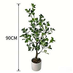 Bonsái artificial de ficus, árbol de baniano artificial en maceta, hojas en forma de corazón - Product Image 2