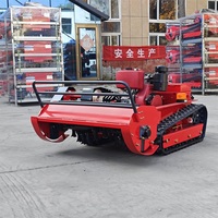 Tondeuse à fléaux sans fil 48 V télécommandée sur chenilles, fabriquée en Chine, broyeur multifonctionnel avec batterie