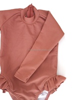 Maillot de bain personnalisé une pièce à manches longues avec fermeture à glissière arrière UPF 50 + sans nickel et bas de bain