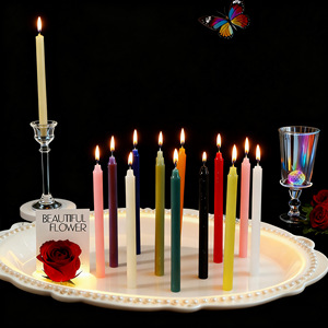 Paquete de 12 Velas Cónicas Coloridas, Velas Largas Personalizadas para Iluminación del Hogar, Decoración de Cenas Románticas y Cortes de Energía - Product Image 2