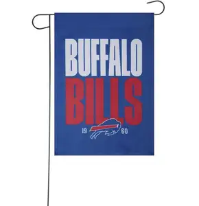Kualitas tinggi 12x18 inci dua sisi dicetak poliester olahraga buffalo tagihan taman bendera halaman spanduk