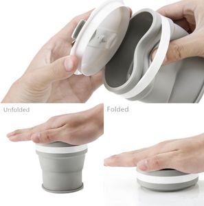 ราคาโรงงาน ขายส่ง แก้วน้ำพกพาซิลิโคน 12 ออนซ์ ปลอดสาร BPA แก้วกาแฟสำหรับเดินทาง แก้วซิลิโคนพับได้ เกรดสำหรับอาหาร - Product Image 4